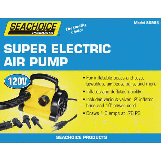 Seachoice 120 Volt 0.78 psi General Inflatables and Boating Super Electric Inflator